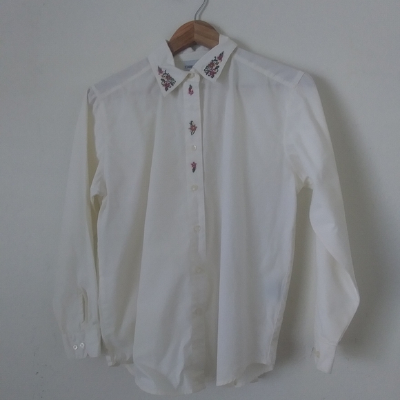 Vintage 90s Cabin Creek Blouse with Floral Embroidery AS IS - Picture 2 of 8